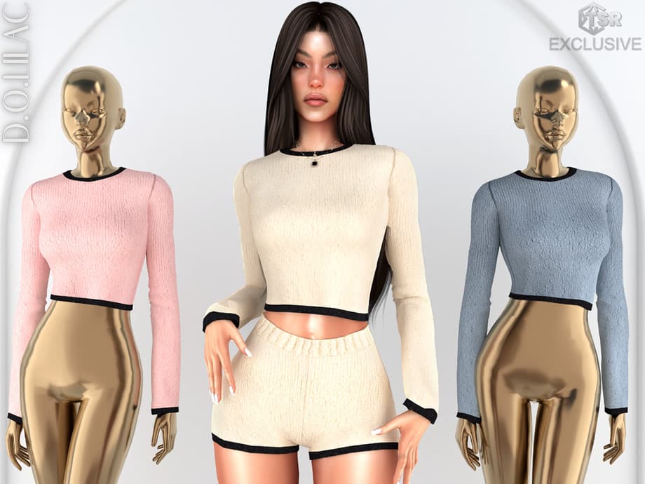 Скриншот мода Комплект Knit Contrast Cotton set